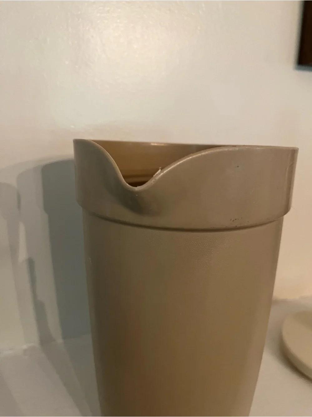 Vintage Tupperware Tan Pitcher with Lid